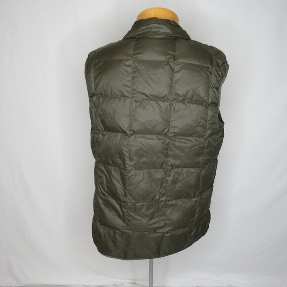 Eddie Bauer Olive Green Goose Down Puffer Vest Men's M Medium - Picture 3 of 9